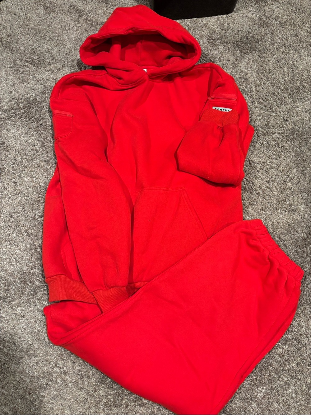 COMFRT Minimalist Red Hoodie & Sweatpants Set 2X Top and 3X bottom